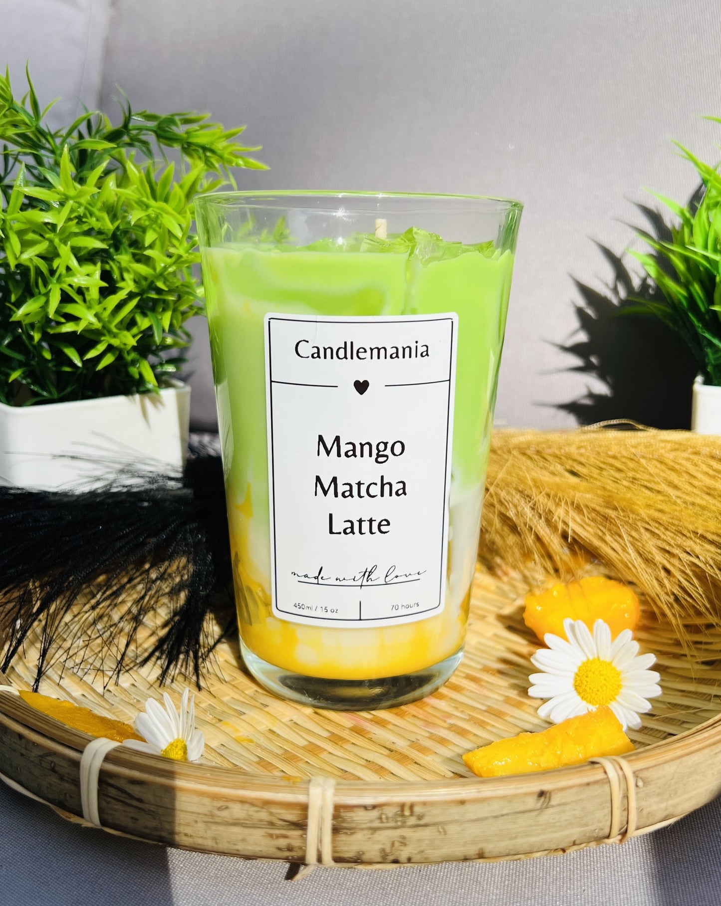 Mango Matcha Latte Kerze