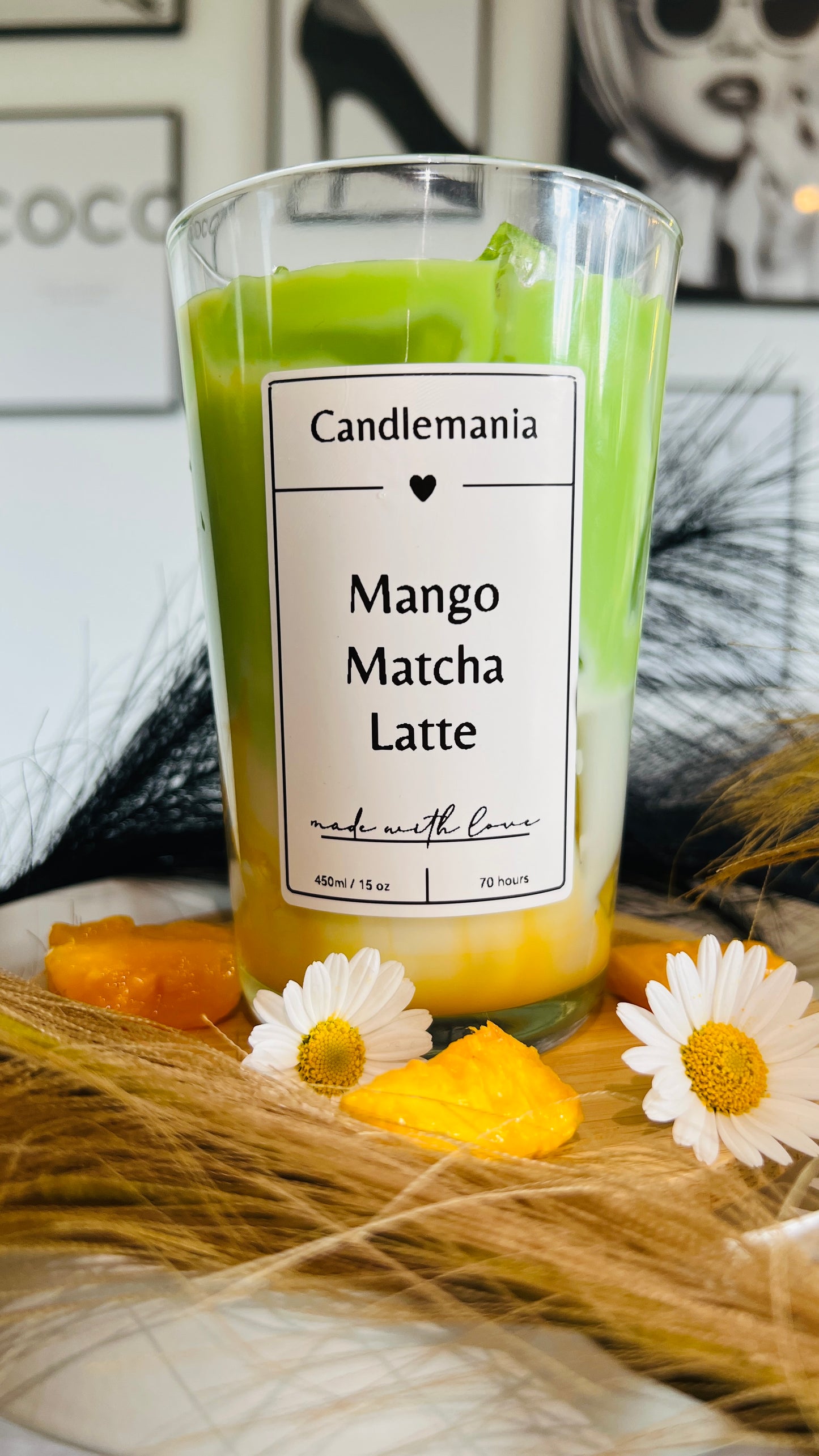 Mango Matcha Latte Kerze