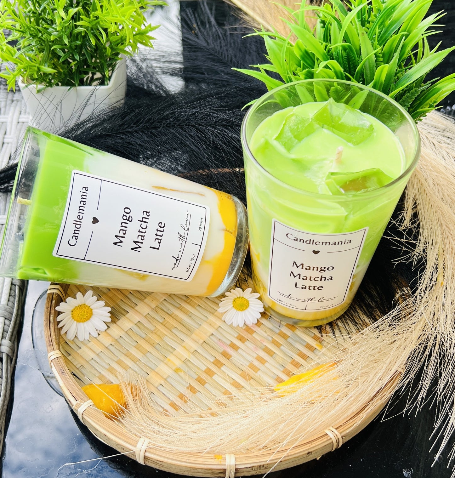 Mango Matcha Latte Kerze